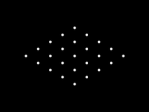 Animación de puntos formando un patrón de diamante, representando cómo ordenamos el problema